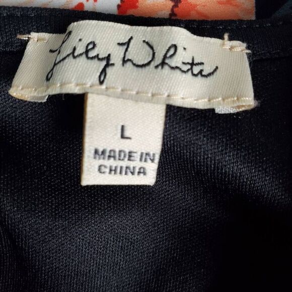 Lily White Large Black Lace Cold Shoulder Blouse - Picture 5 of 7